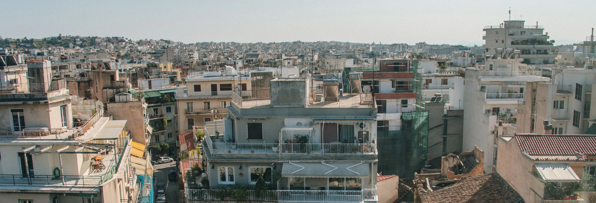 Πολυκατοικίες σε αστικό κέντρο.